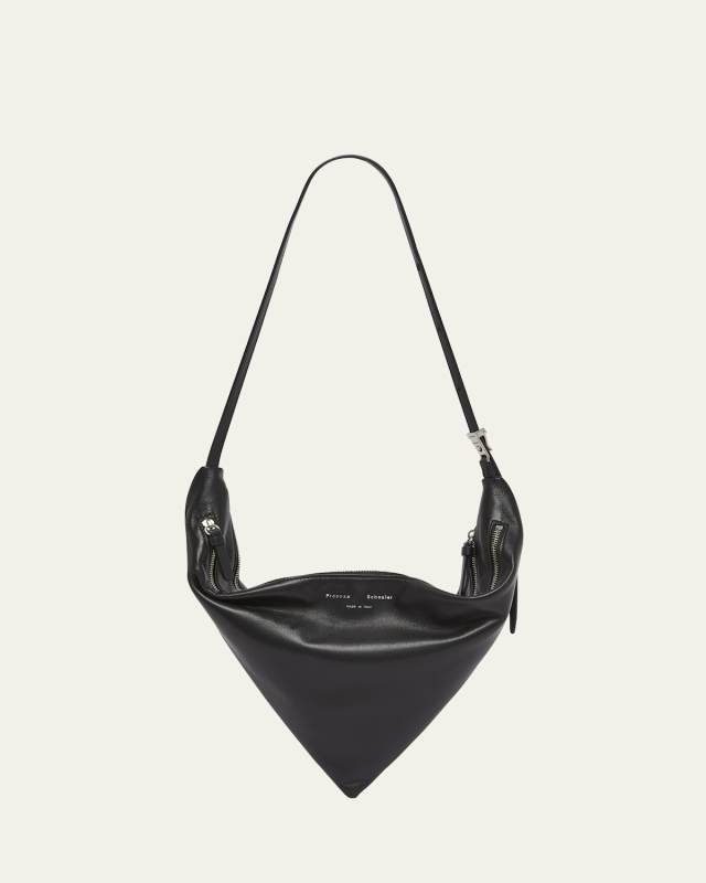 Tetra Double-Zip Napa Leather Shoulder Bag
